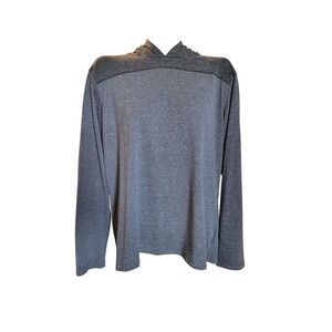 Columbia Mens Heathered Gray‎ Hooded Long Sleeve Shirt L outdoor hiking fishing